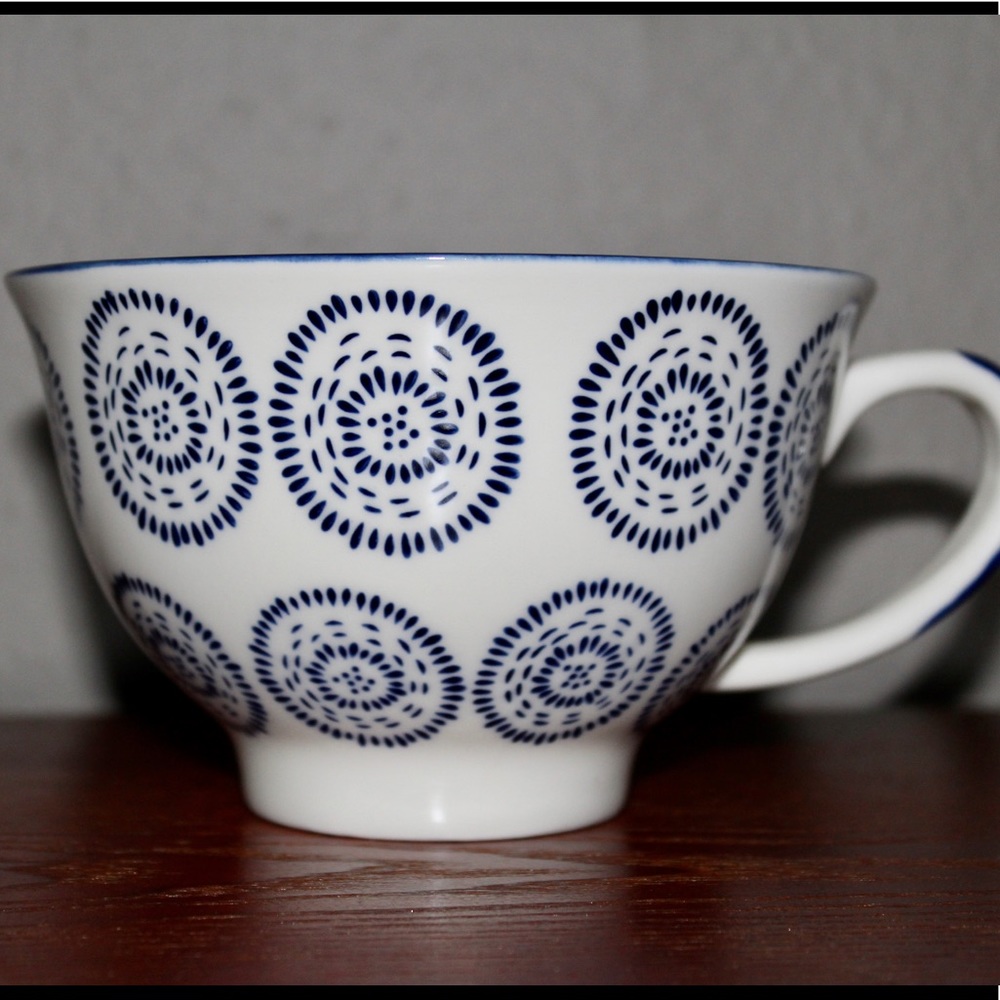 Blue and White Oversized Latte Mug